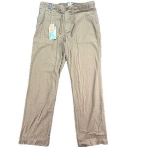Faherty Dune Utility Pant Mens XL Khaki Tan Organic Cotton Drawstring New NWT